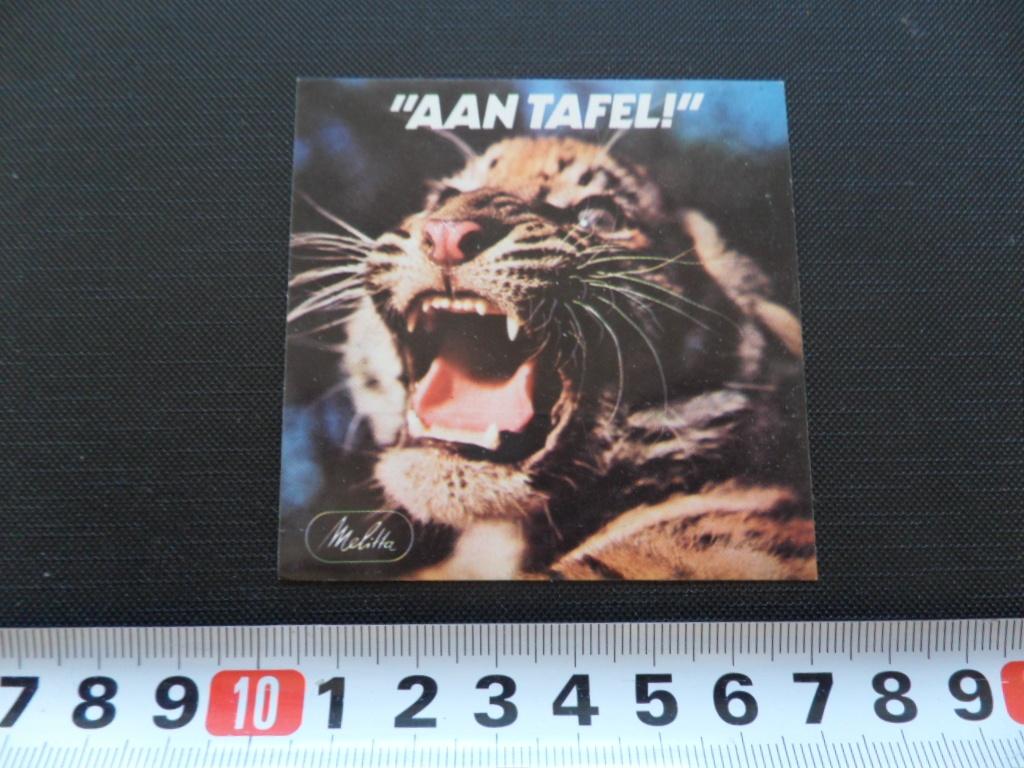 sticker MELITTA  Aan tafel Tijger, Verzamelen, Ophalen, Zo goed als nieuw