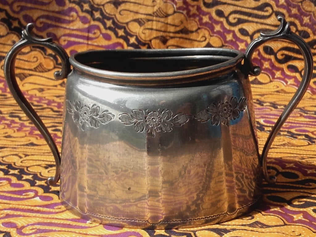 Mooi antiek silverplate suiker en roomstel uit Engeland 1900, Antiek en Kunst, Ophalen of Verzenden