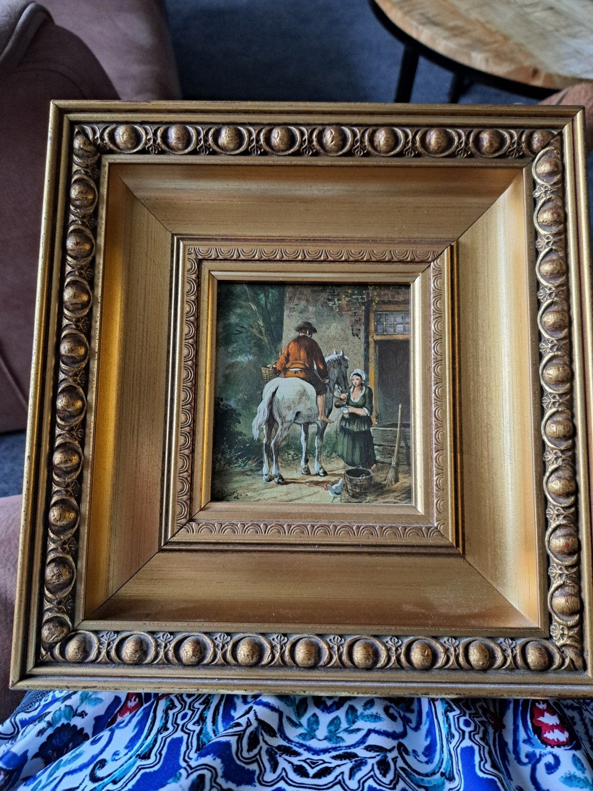 Miniatuur Schilderij L. Baars, Ophalen, Oud hollands, Overige ondergronden, Gesigneerd