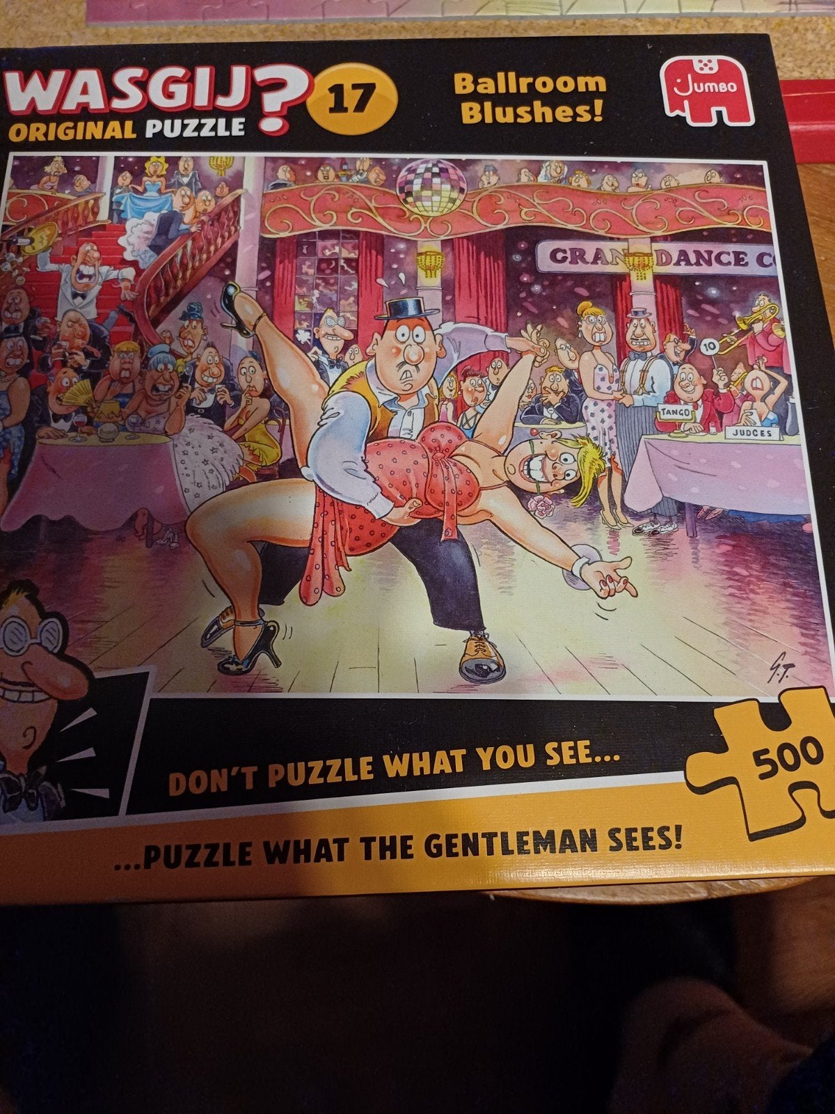 Wasgij puzzel nr. 17 Ballroom blushes 500 stukjes, Hobby en Vrije tijd, Denksport en Puzzels, Ophalen of Verzenden, 500 t/m 1500 stukjes