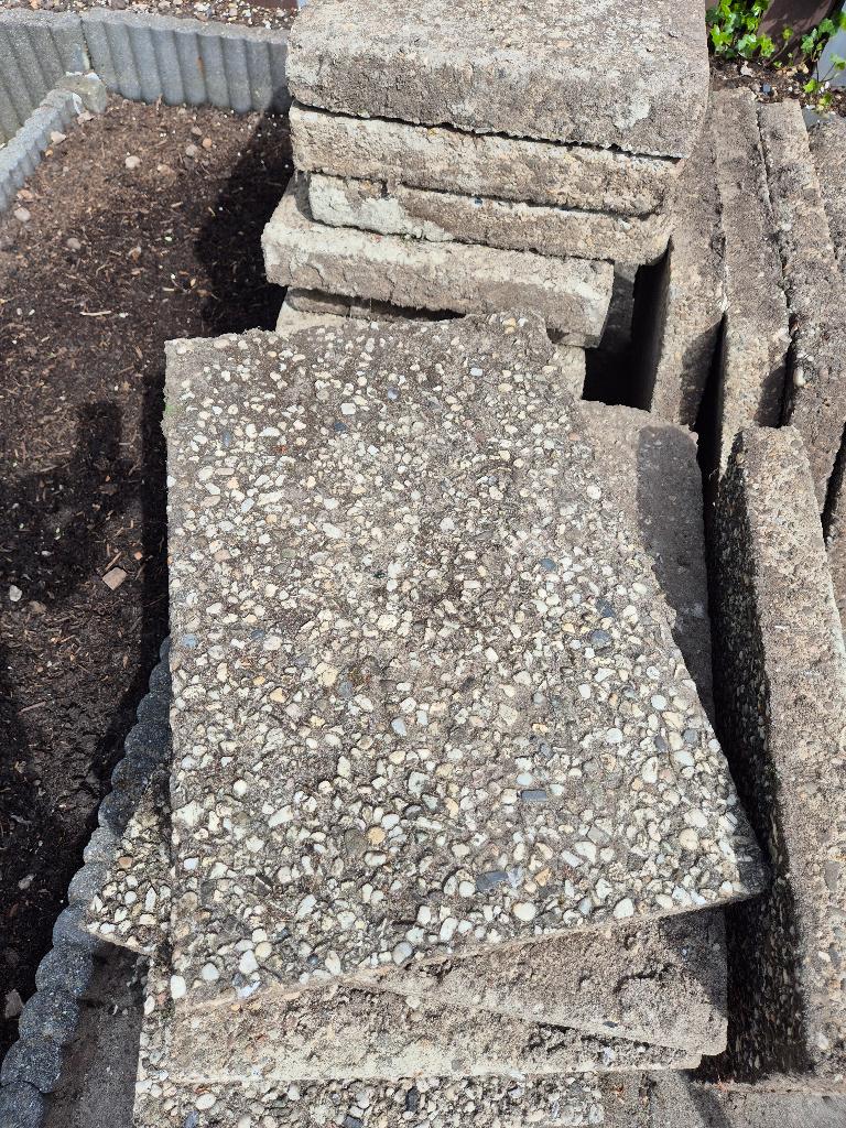 Grindtegels, Tuin en Terras, Tegels en Klinkers, Ophalen, Gebruikt, 10 m² of meer, Beton