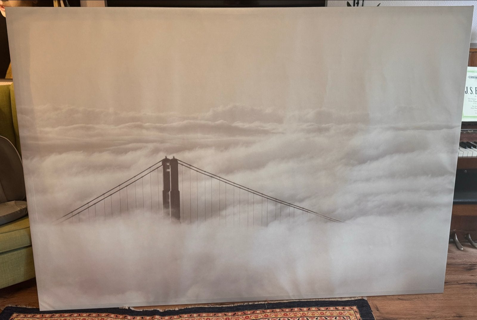 Groot IKEA BJÖRKSTA schilderij – Bridge and Clouds –, Ophalen, Schilderij, Fotografie