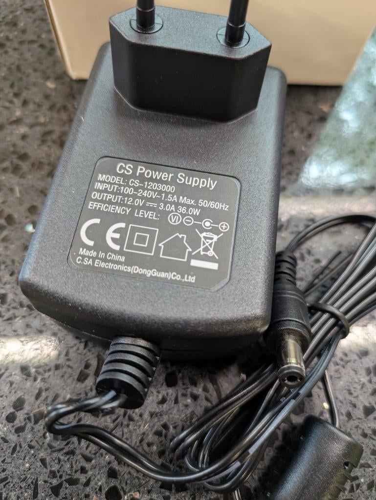 CS Power Supply 12V 3A Adapter - Model CS-1203000, Ophalen of Verzenden, Gebruikt, CS Power Supply