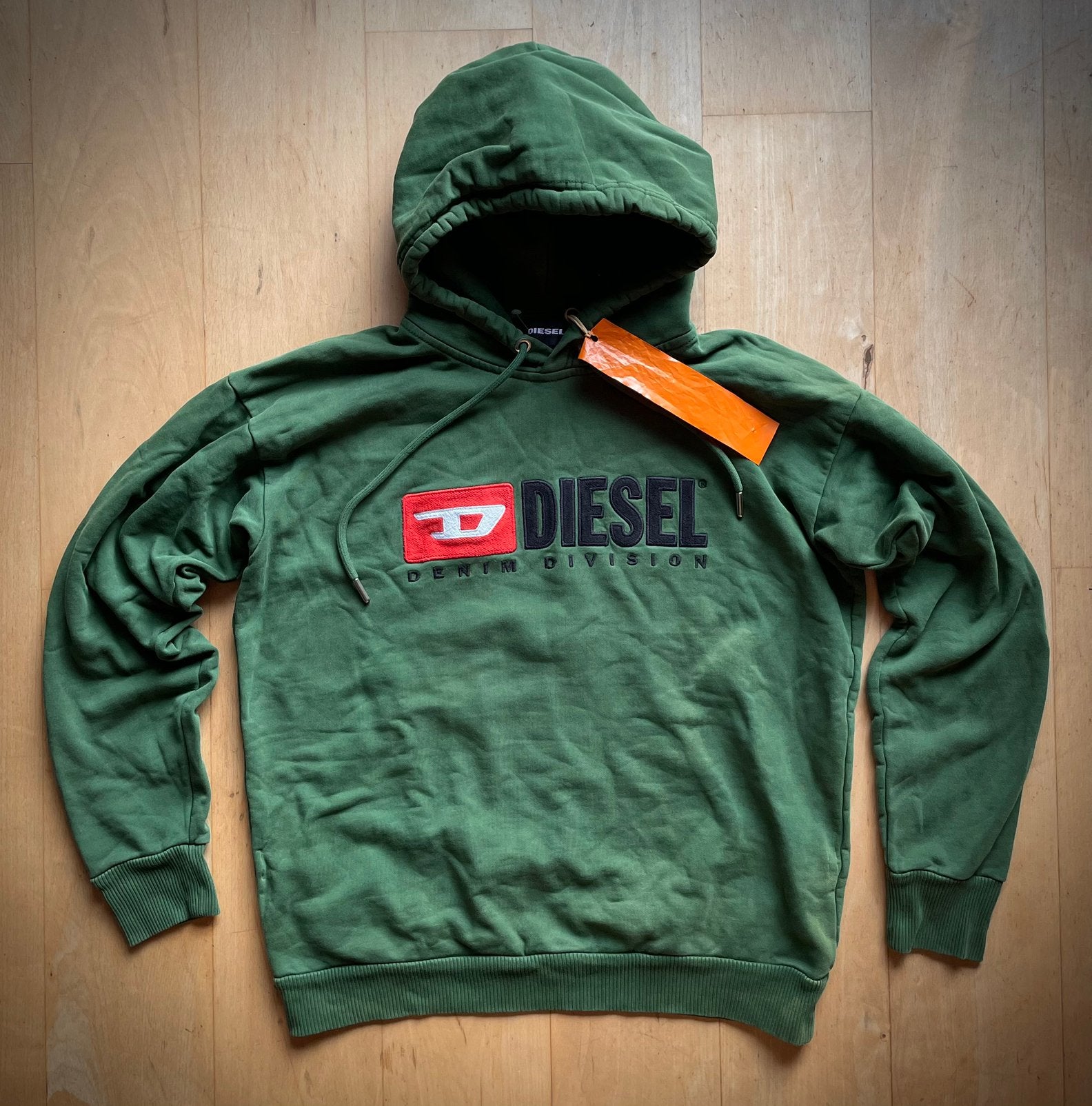 Diesel Jeans hoodie trui met capuchon XS / S groen, Ophalen of Verzenden, Zo goed als nieuw