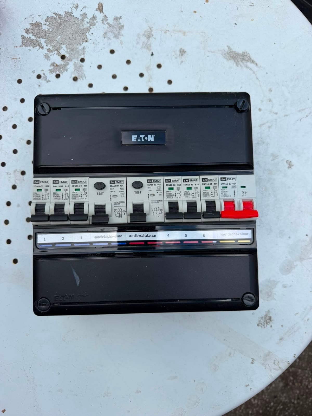 Eaton Groepenkast met Aardlekschakelaars en Installatieautom, Ophalen, Gebruikt, Eaton, Groepenkast