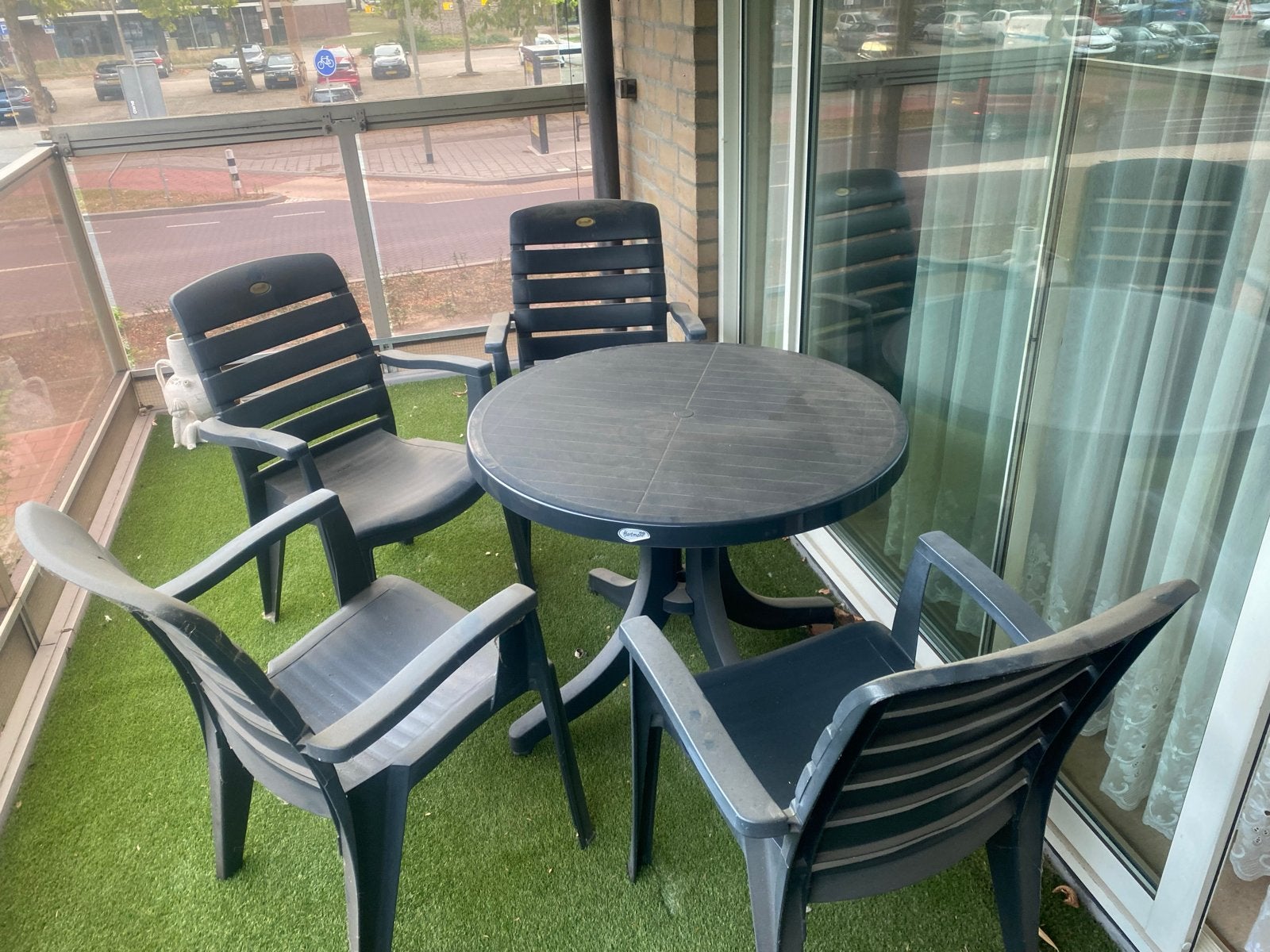 Complete tuinset van Hartman Prestige (4 stoelen + tafel), Tuin en Terras, 4 zitplaatsen, Kunststof, Gebruikt, Eettafel
