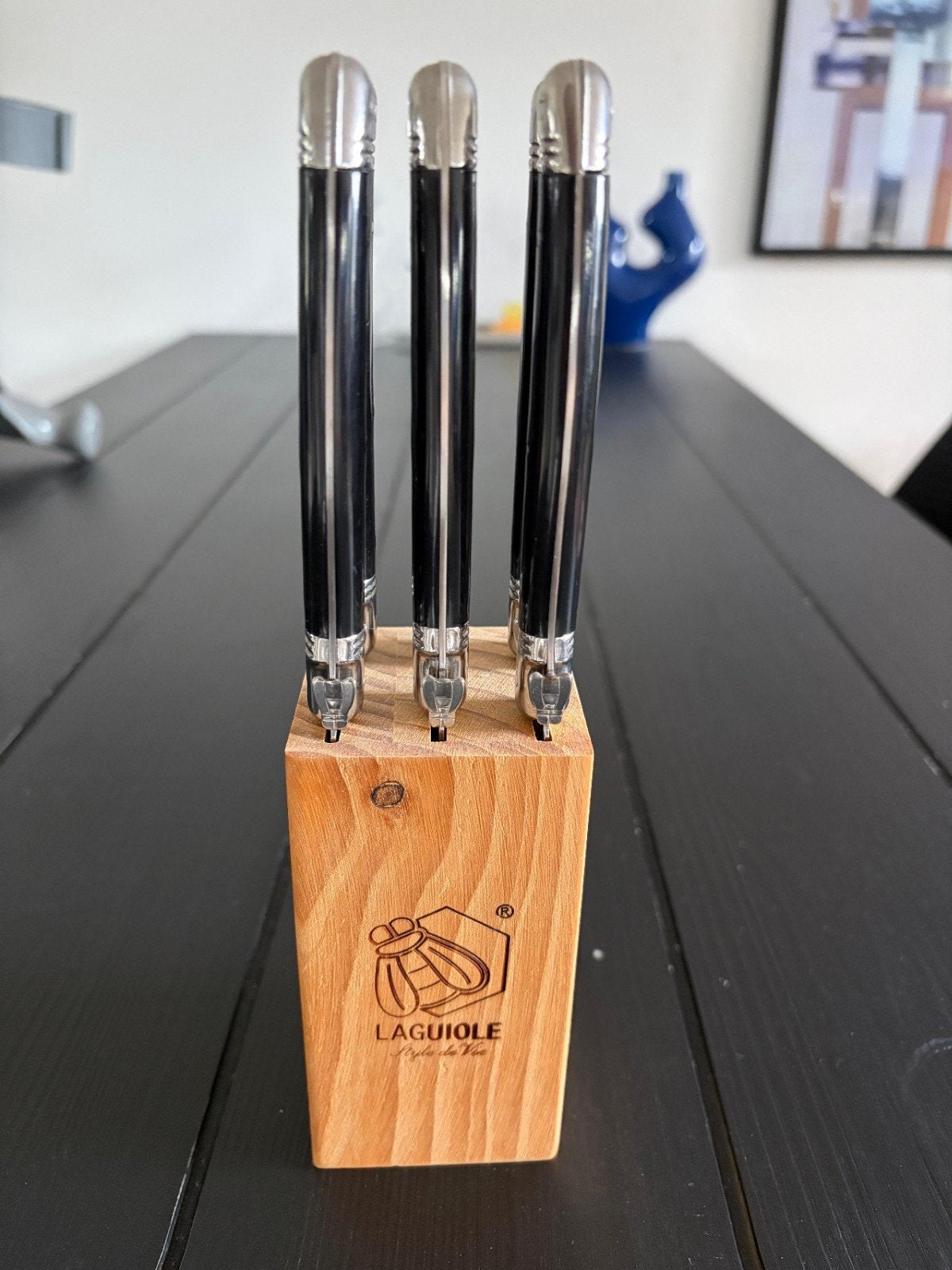 Laguiole Style de Vie Steakmessen Premium Line Zwart, Ophalen, Nieuw, Rvs of Chroom