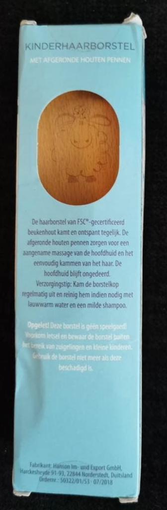 Biocura Kinderhaarborstel met afgeronde houten pennen, Ophalen of Verzenden, Nieuw