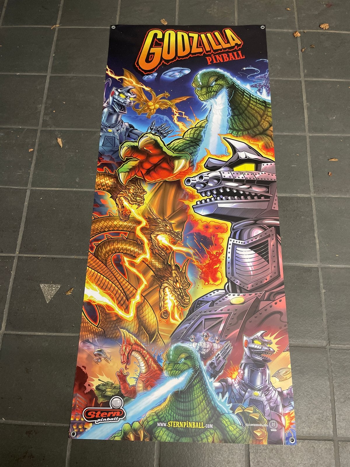 Godzilla Pinball Banner - Uniek verzamelobject!, Rechthoekig Staand, Deurposter of groter, Ophalen of Verzenden, Zo goed als nieuw