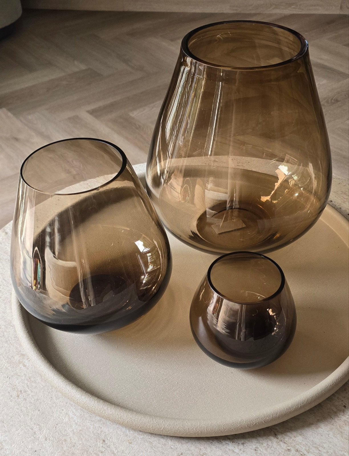 3 delig set Tasman, Huis en Inrichting, Glas, Ophalen, Zo goed als nieuw