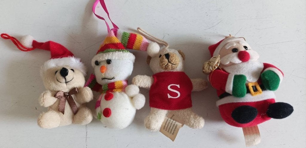 4 mini knuffels voor in de kerst boom, Ophalen of Verzenden, Gebruikt