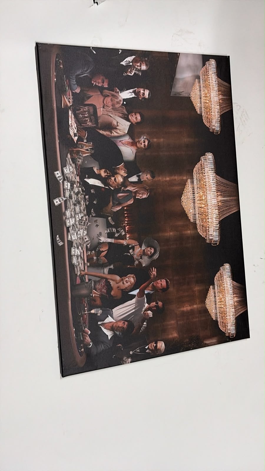 Canvas Schilderij 80x50 cm - The Wolf of Wall Street, 50 – 75, Ophalen of Verzenden, Zo goed als nieuw, Schilderij