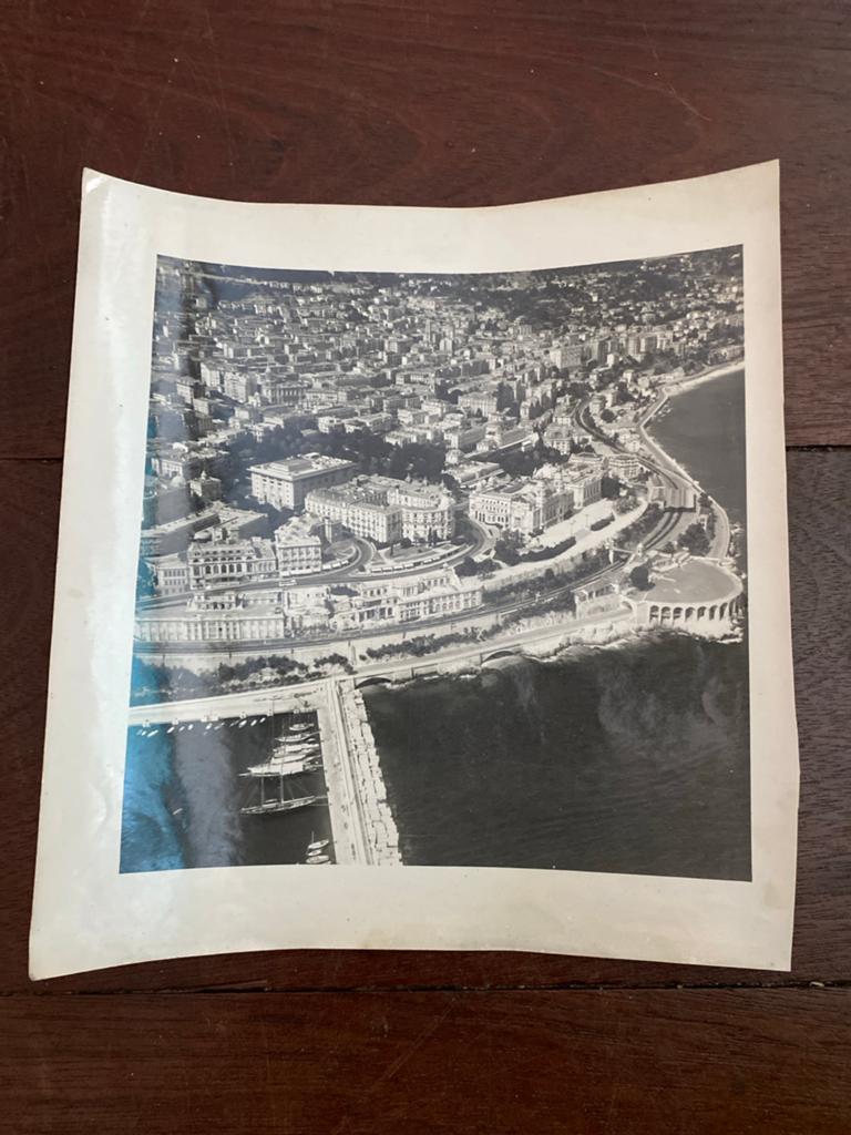 Vintage luchtfoto Monaco, jaren '40-'60, Antiek en Kunst, Ophalen of Verzenden