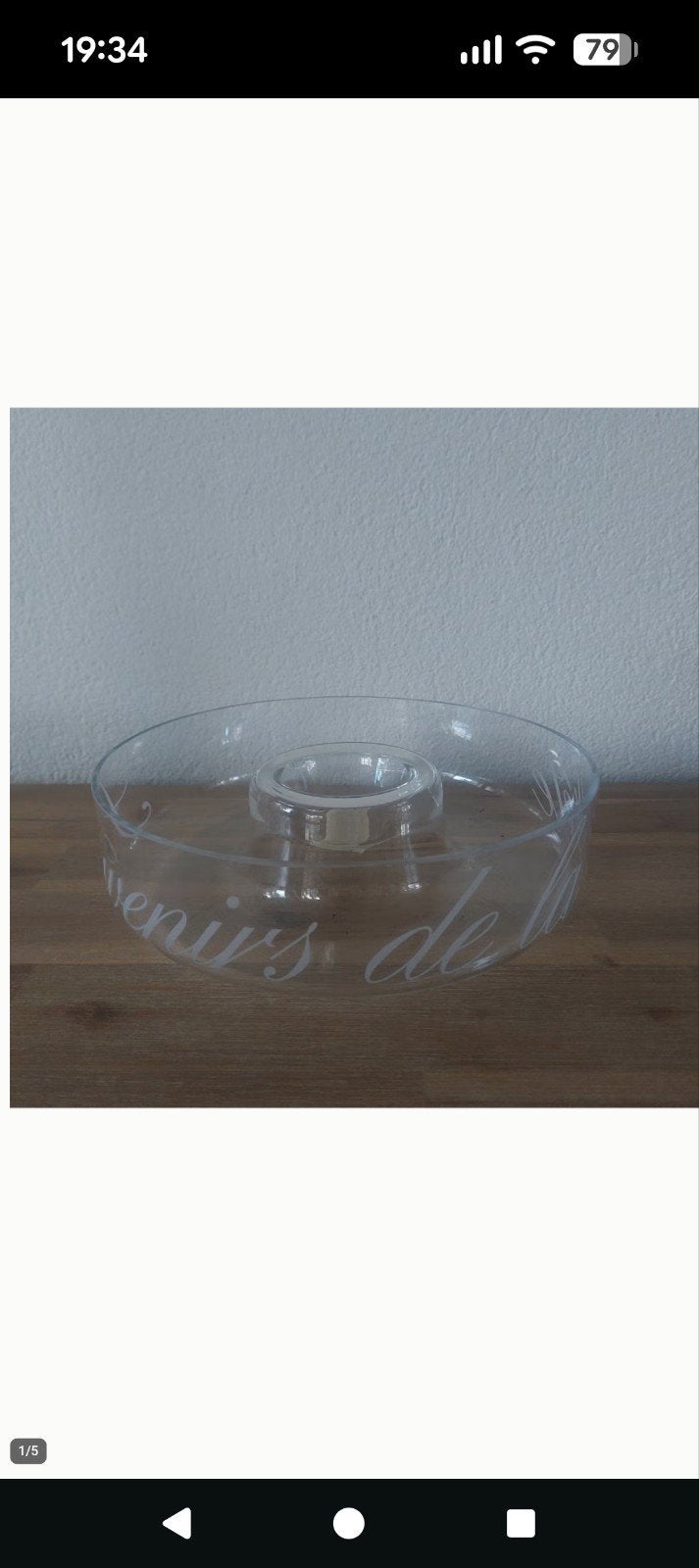 Riviera Maison Fleur de la Fete, Ophalen, Zo goed als nieuw, Rond, Glas