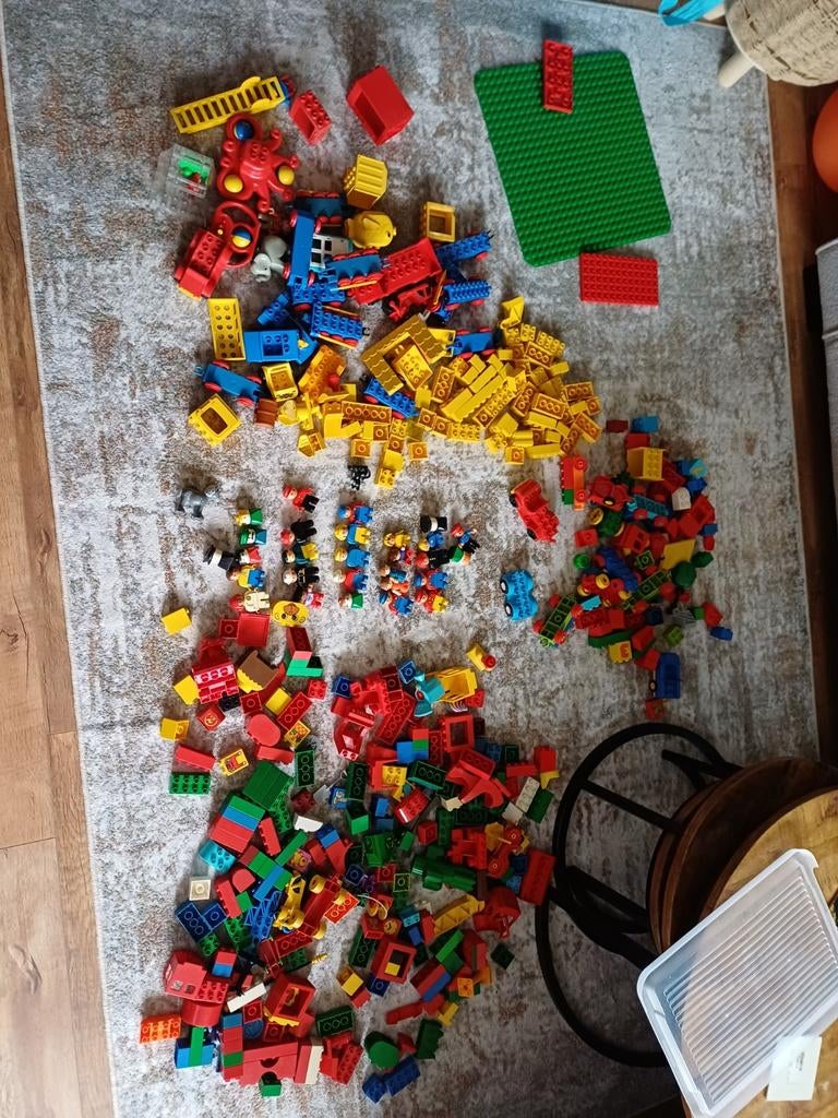partij Duplo + 100+ stuks rails, wagons, wissels, poppetjes, Ophalen, Gebruikt, Losse stenen, Duplo
