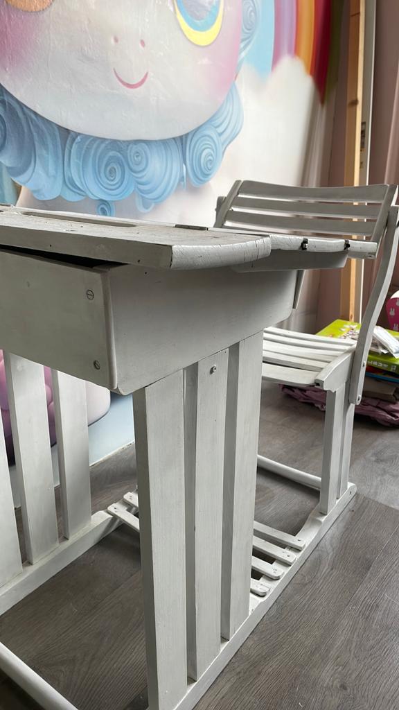 Vintage kinder schoolbankje - Ophalen, Antiek en Kunst, Ophalen
