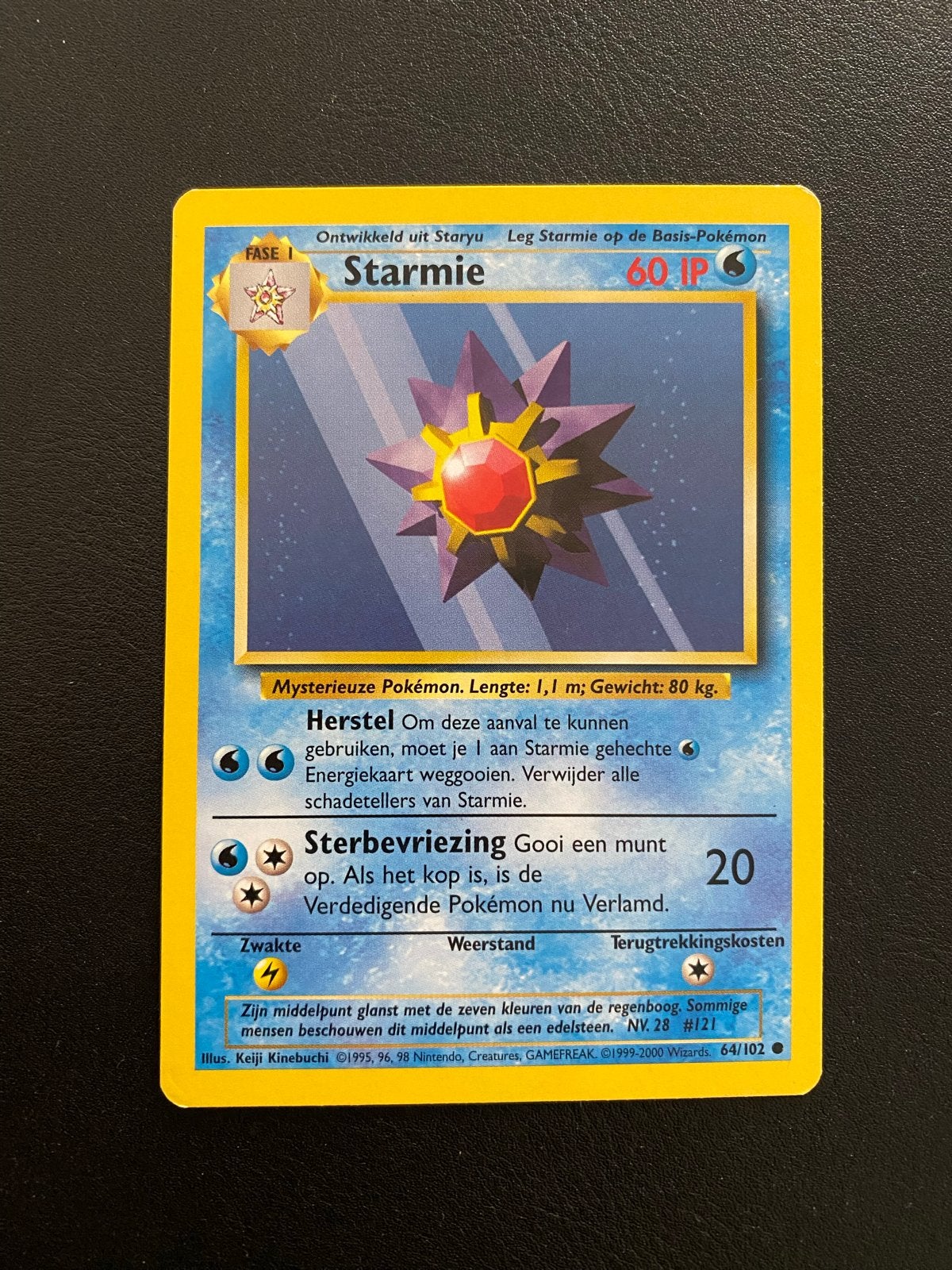 Starmie 64/102 Common Pokémon Base (1995) Set Nederlands, Ophalen of Verzenden, Zo goed als nieuw, Losse kaart