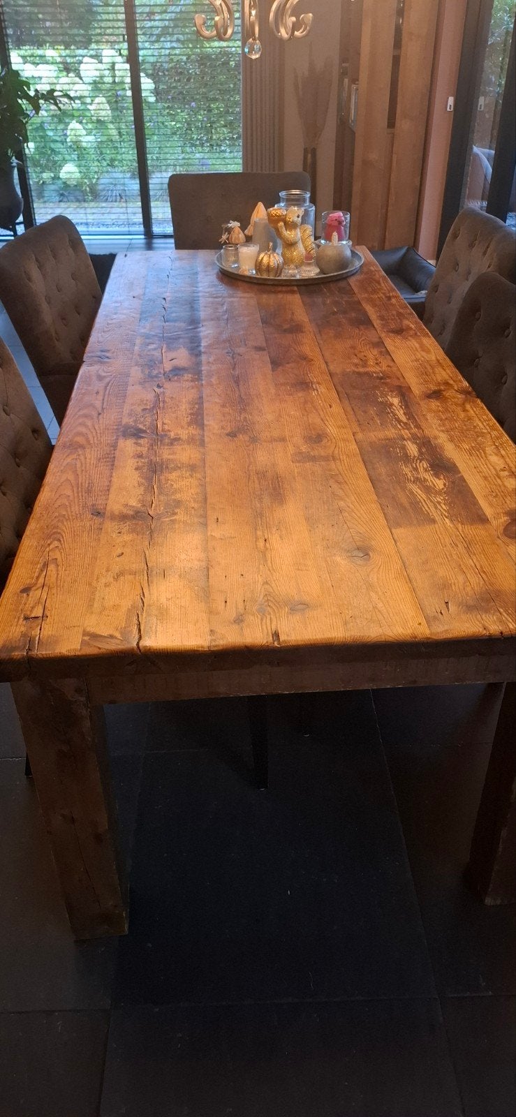 Oude grenen eettafel 240x100 cm - Robuust en sfeervol, Huis en Inrichting, Ophalen, Gebruikt, 200 cm of meer, 50 tot 100 cm