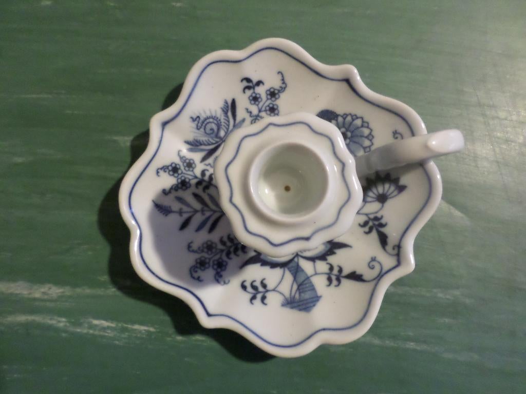 Blue Danube kandelaar, Verzamelen, Porselein, Kristal en Bestek, Ophalen of Verzenden, Zo goed als nieuw, Porselein, Overige typen