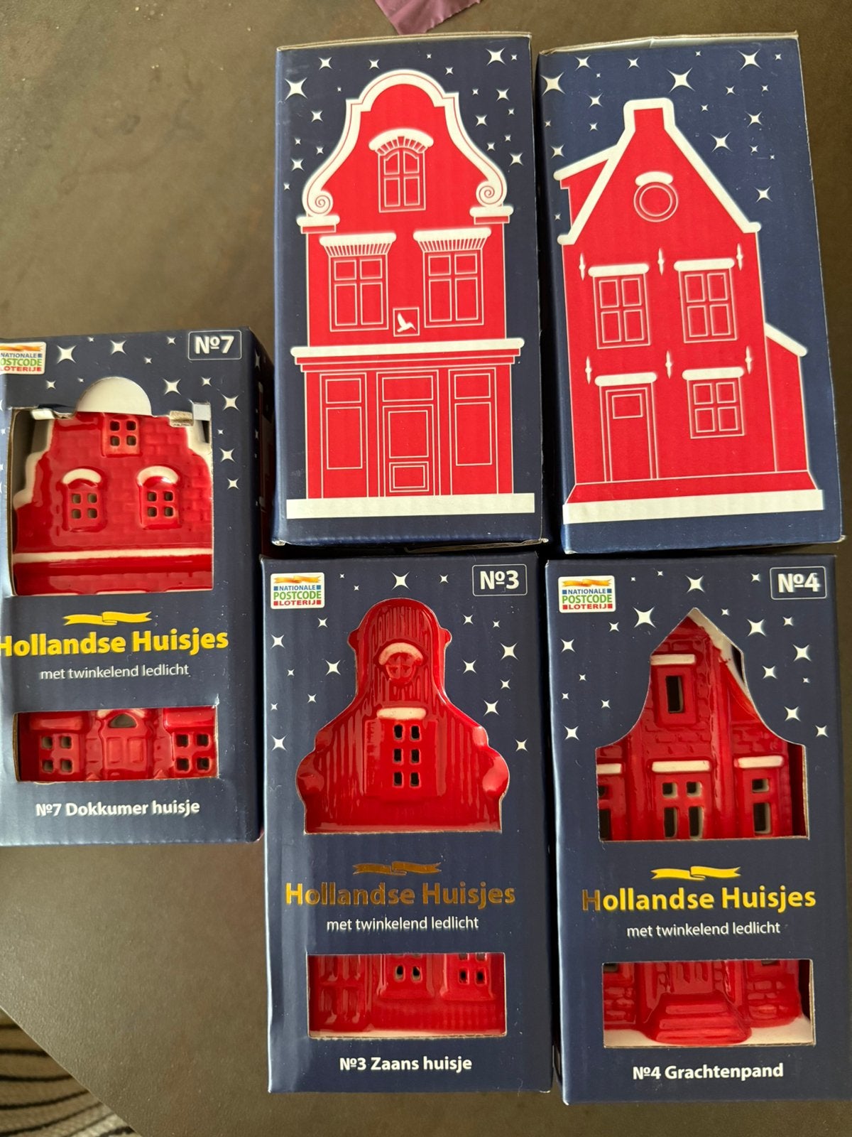 Postcode loterij huisjes 2025 nummer 3-4-5-7 en 8, Diversen, Kerst, Ophalen of Verzenden, Nieuw