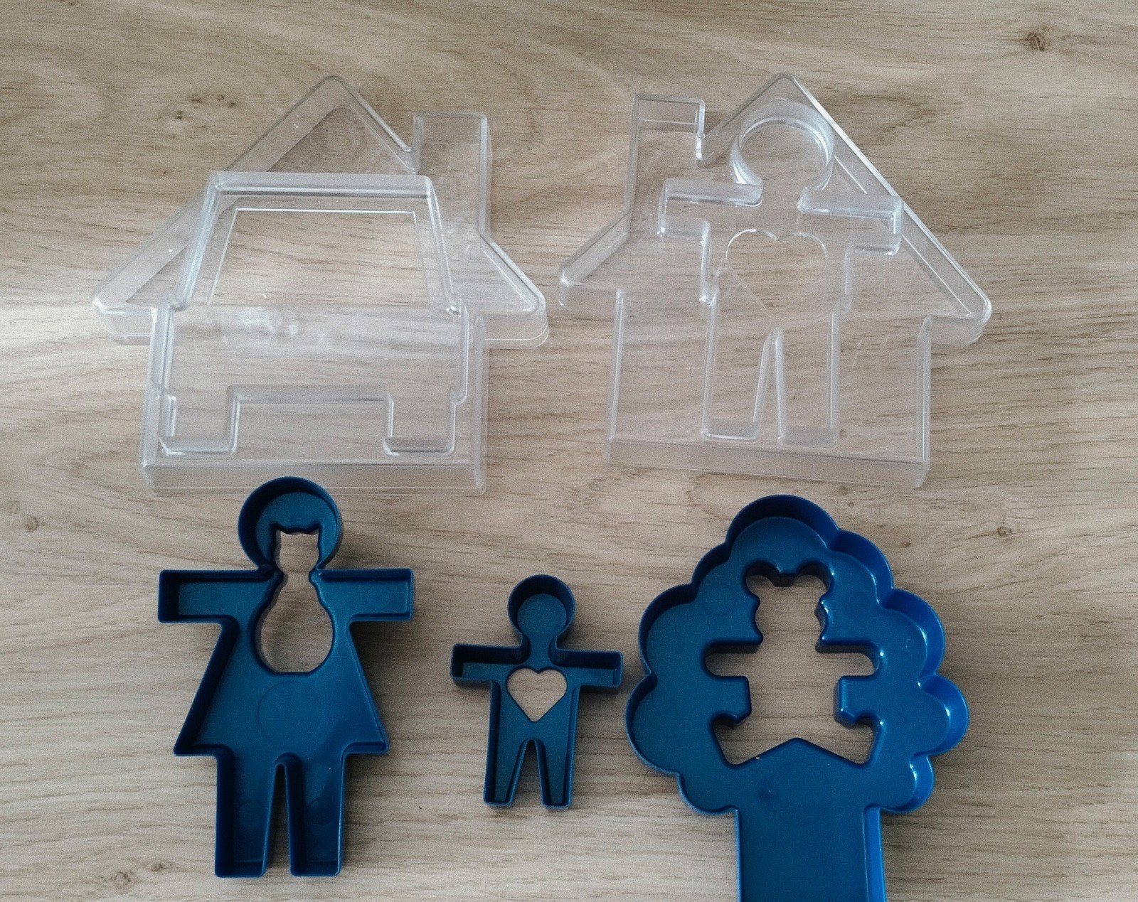 Tupperware koekjesvormpjes 'Familie' met bewaardoos, Verzenden, Zo goed als nieuw, Blauw, Overige typen