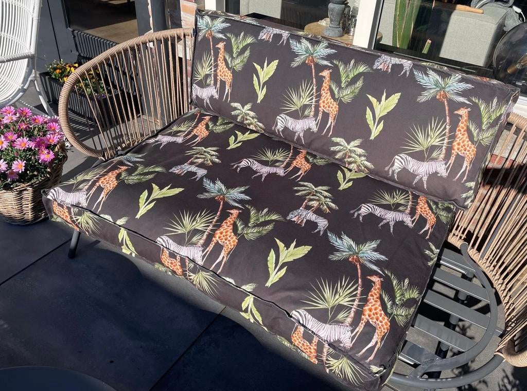 Pallet kussenset jungle print - z.g.a.n. (120x85x15), Ophalen of Verzenden, Zo goed als nieuw