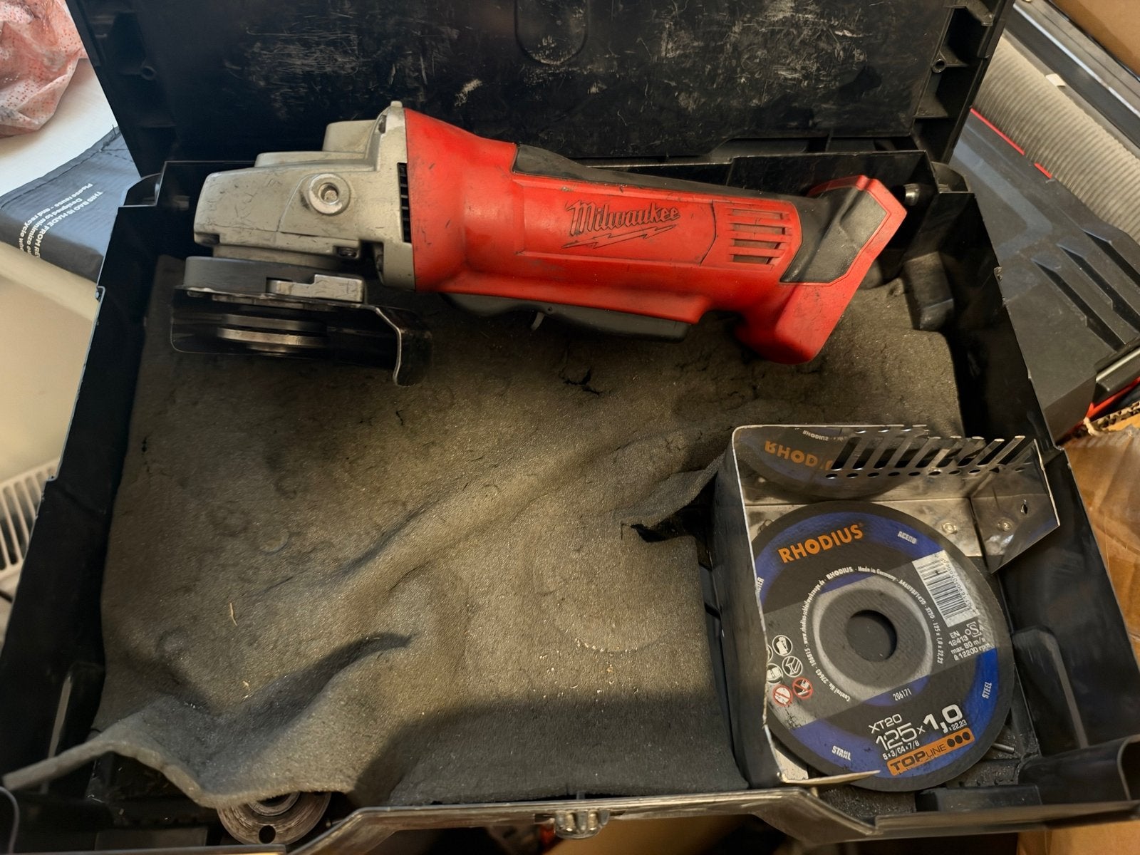 Milwaukee HD18 AG115 Slijptol, Ophalen of Verzenden, Gebruikt, Haakse handslijpmachine
