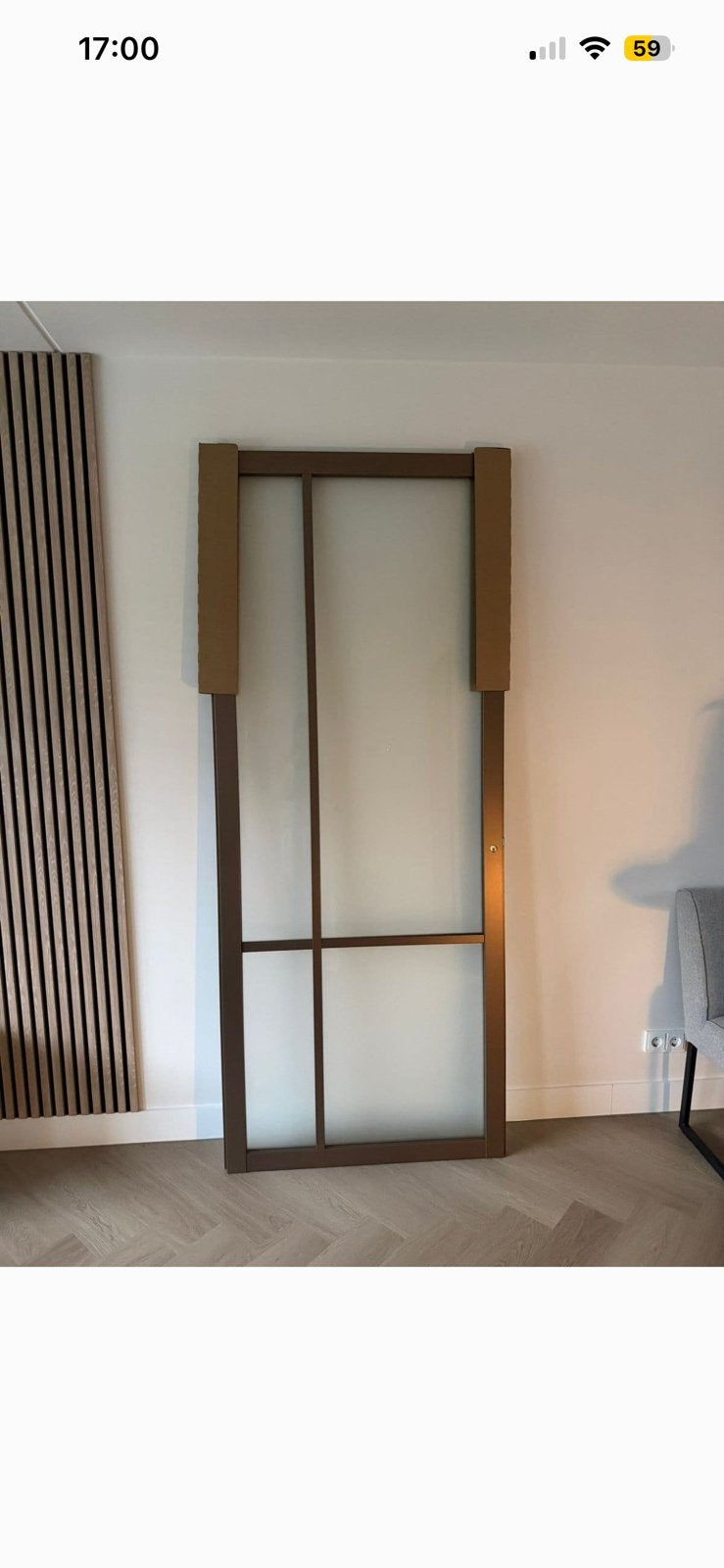 Nieuwe binnendeur brons 231,5 x 93 kleine schade, Doe-het-zelf en Verbouw, Deuren en Horren, Ophalen, Binnendeur, 200 tot 215 cm