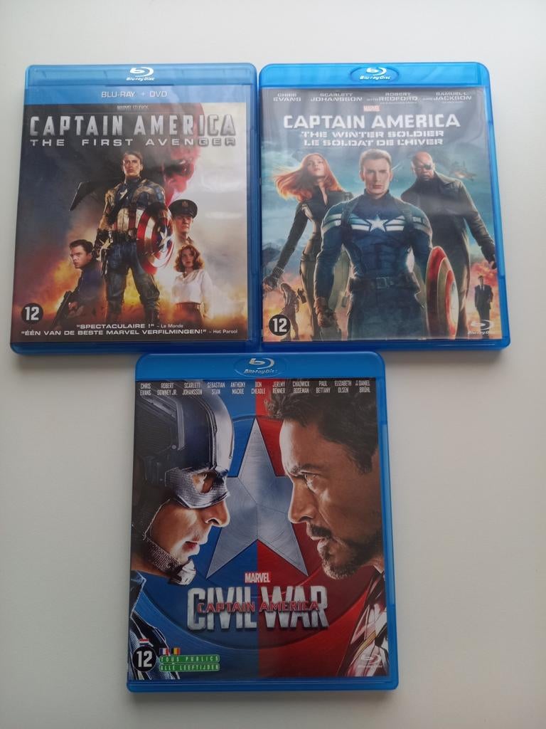 Captain America, 3 delen. Blu-ray., Ophalen, Zo goed als nieuw, Actie