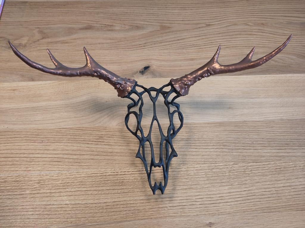 Unieke 3D-geprinte hertenkop wanddecoratie, Huis en Inrichting, Woonaccessoires | Wanddecoraties, 30 cm, Wandhanger, Meerkleurig
