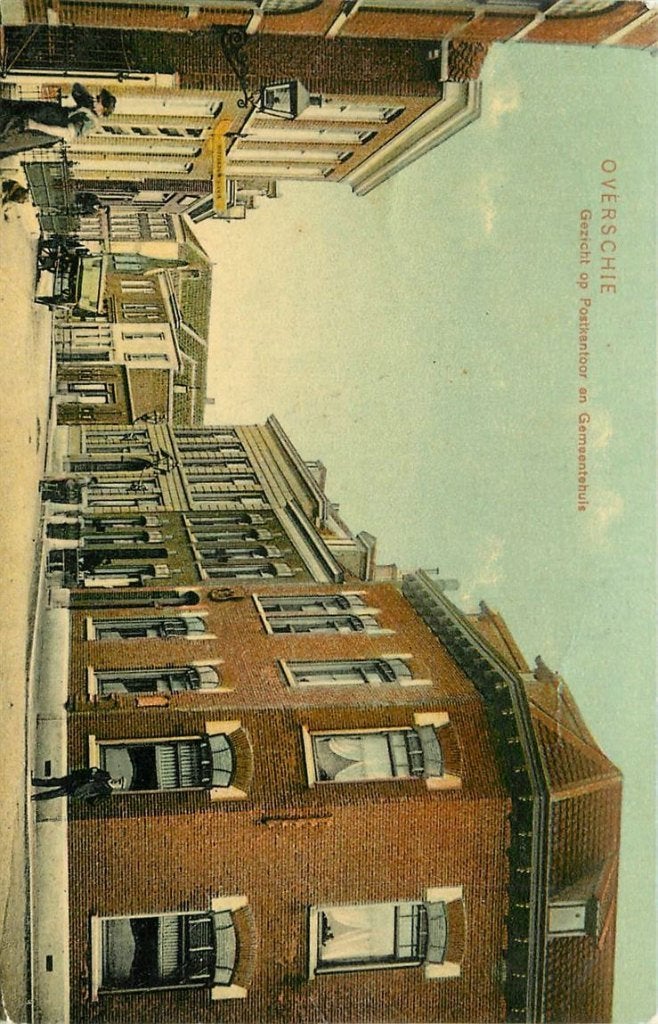 701-004-021 Rotterdam  Overschie Postkantoor Gemeentehuis, Verzenden, Voor 1920, Zuid-Holland