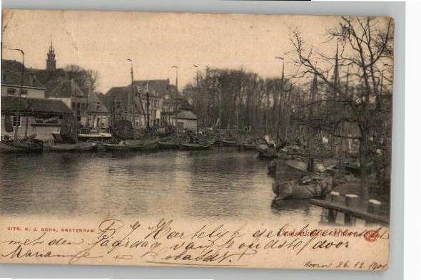 Hoorn Doelenkade veel schepen Prachtkaart st 1901 N.J.Boon
