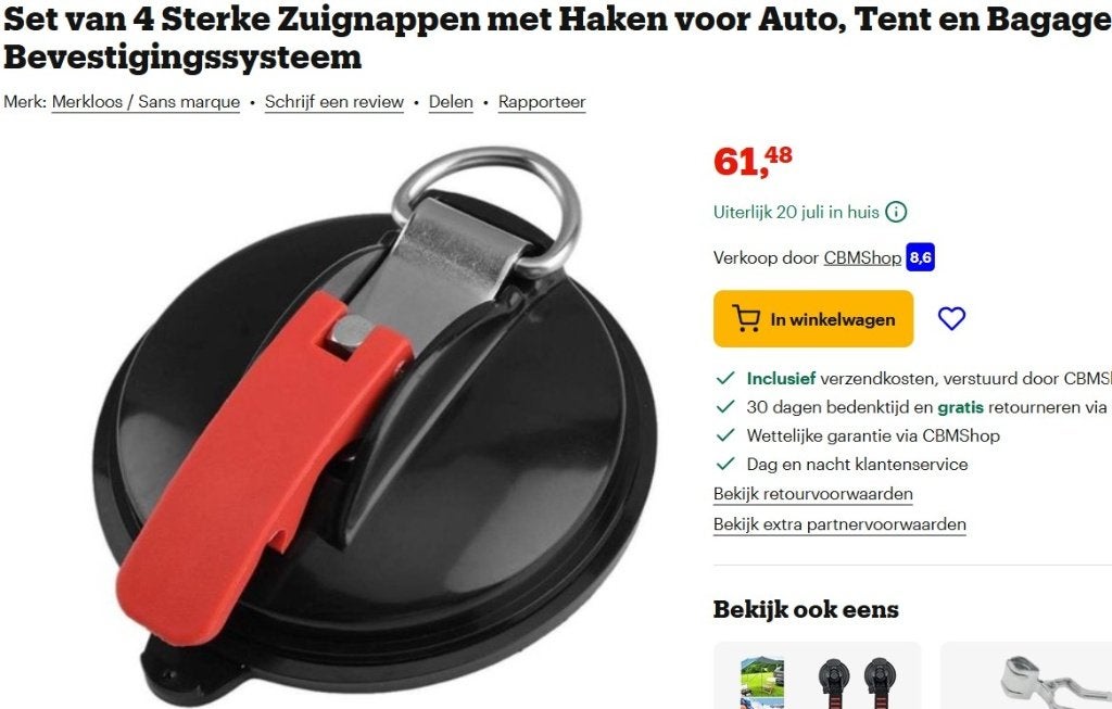 zuignappen, Ophalen, Zo goed als nieuw