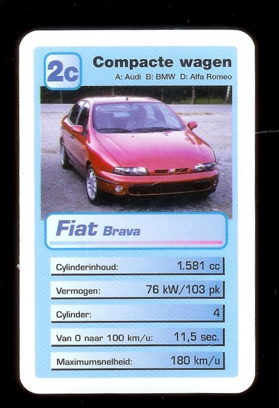 A1 verzamelkaartje 2c fiat brava, Ophalen of Verzenden, Zo goed als nieuw, Auto's