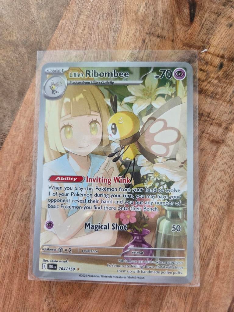 Lillie's Ribombee 164/159 Journey Together Pokémon Kaart, Ophalen of Verzenden, Nieuw, Losse kaart