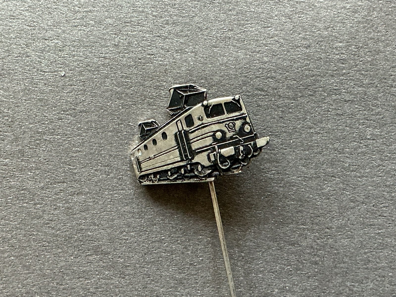 Vintage Trein Speldje - Zilverkleurig Locomotief Speld, Verzenden, Gebruikt, Trein, Overige typen