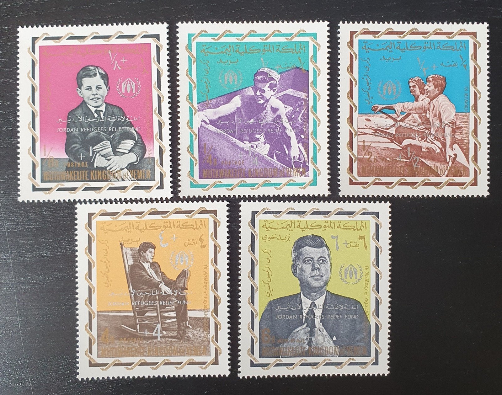 Jemen Koninkrijk 1967 John F Kennedy Michel 381-385 postfris, Verzenden, Postfris, Midden-Oosten