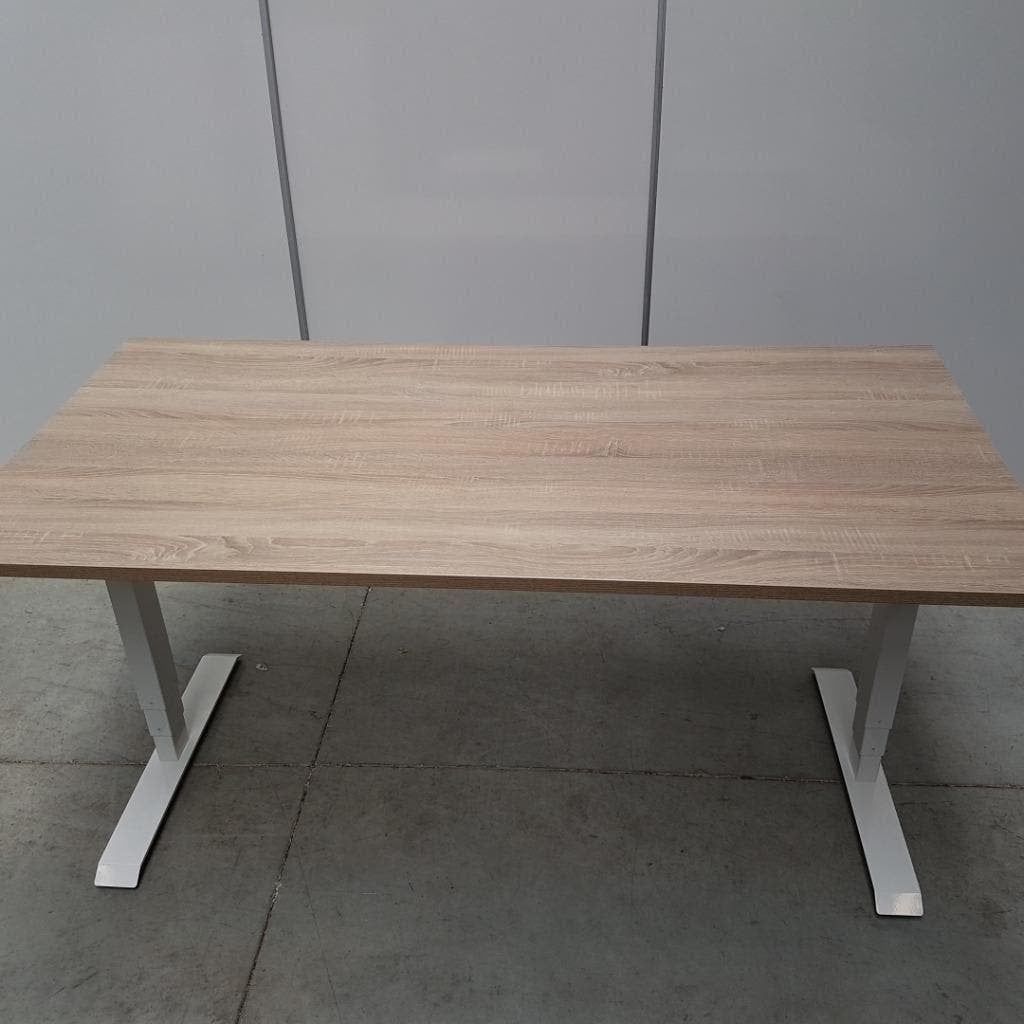 Elektrisch zit-sta bureau - 180x80 cm met wit frame, Ophalen, In hoogte verstelbaar, Nieuw