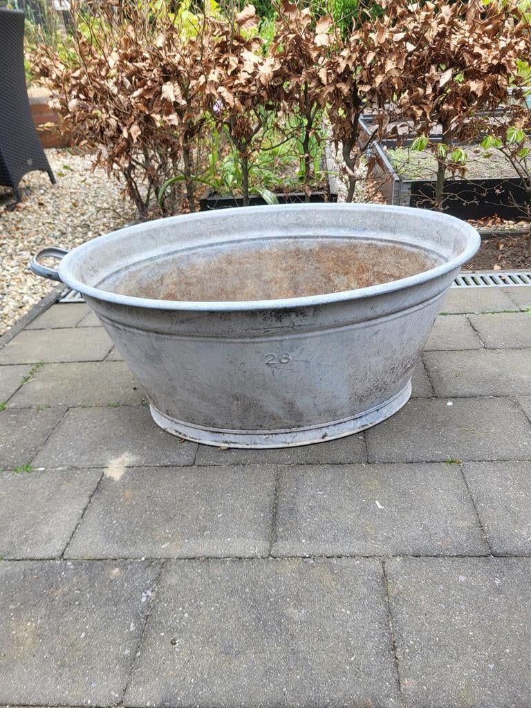 Grote zinken teil / plantenbak - Vintage, Ophalen