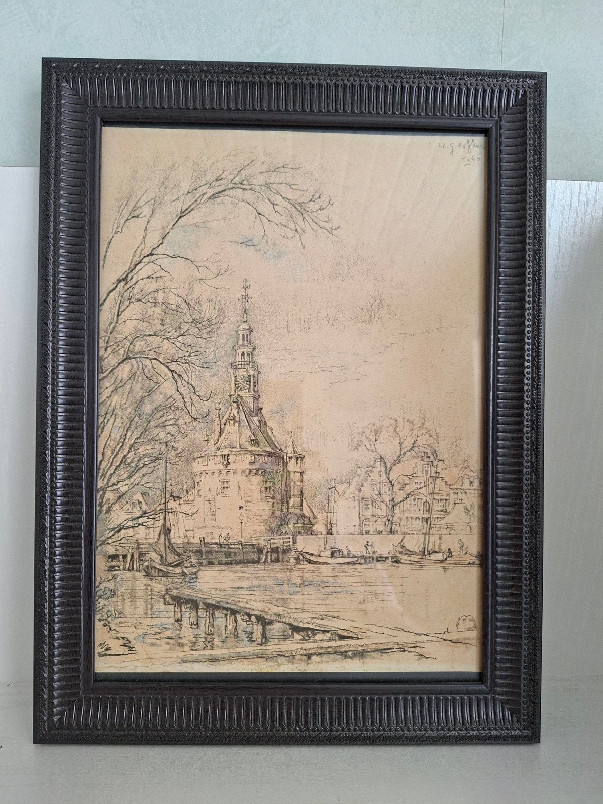 W.G.Hofker/"Hoofdtoren in Hoorn "/litho/1960, Ophalen of Verzenden