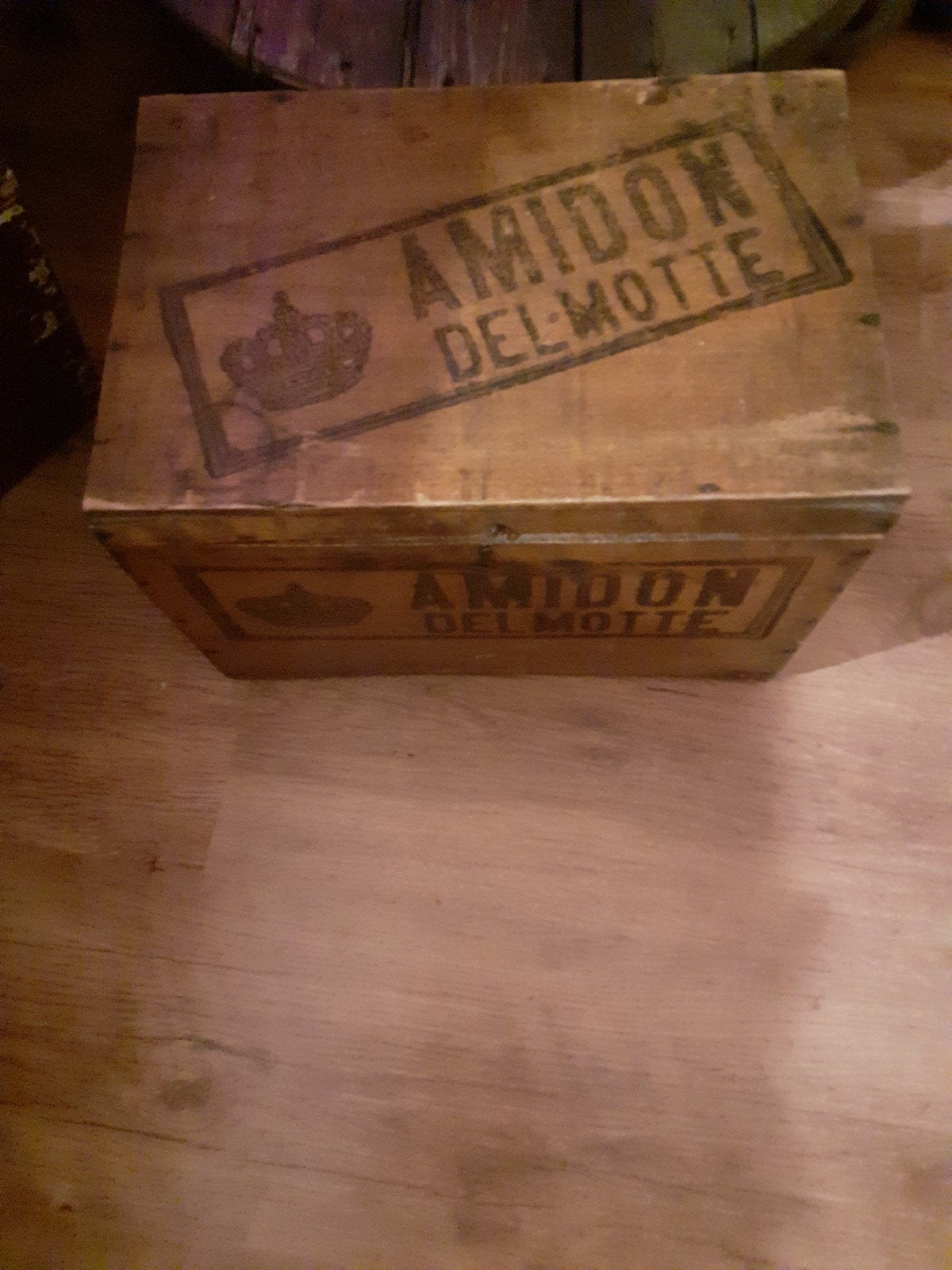 oude brocante Franse AMDION stijfselkist, Antiek en Kunst, Ophalen of Verzenden