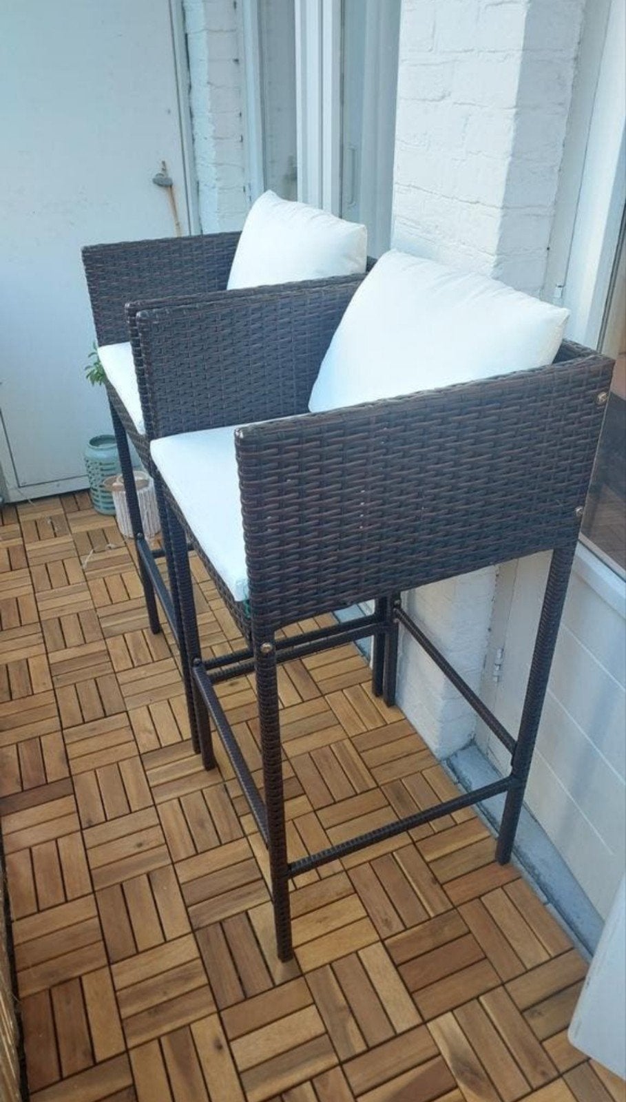2x barkrukken, barstoelen, balkonstoelen, tuinstoelen, Huis en Inrichting, Barkrukken, Ophalen, Met voetsteun, Zo goed als nieuw