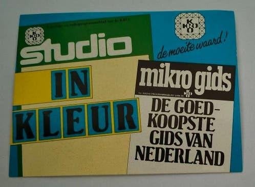 Sticker Studio in kleur Micro gids de goedkoopste KRO, Ophalen of Verzenden, Zo goed als nieuw, Film, Tv of Omroep