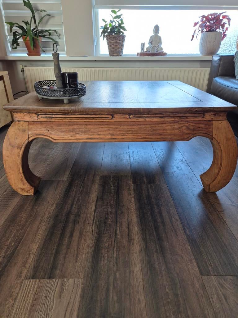 Opium salontafel van massief hout 40 euro vaste prijs !!, Huis en Inrichting, Tafels | Salontafels, Gebruikt, 50 tot 100 cm, Vierkant