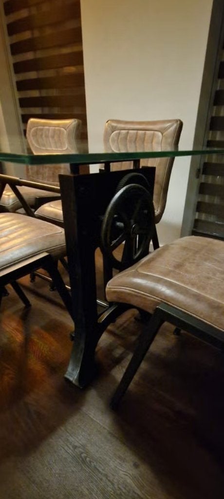 DT 69 tafel in orginlele staat, Ophalen, Gebruikt, 50 tot 100 cm, Glas