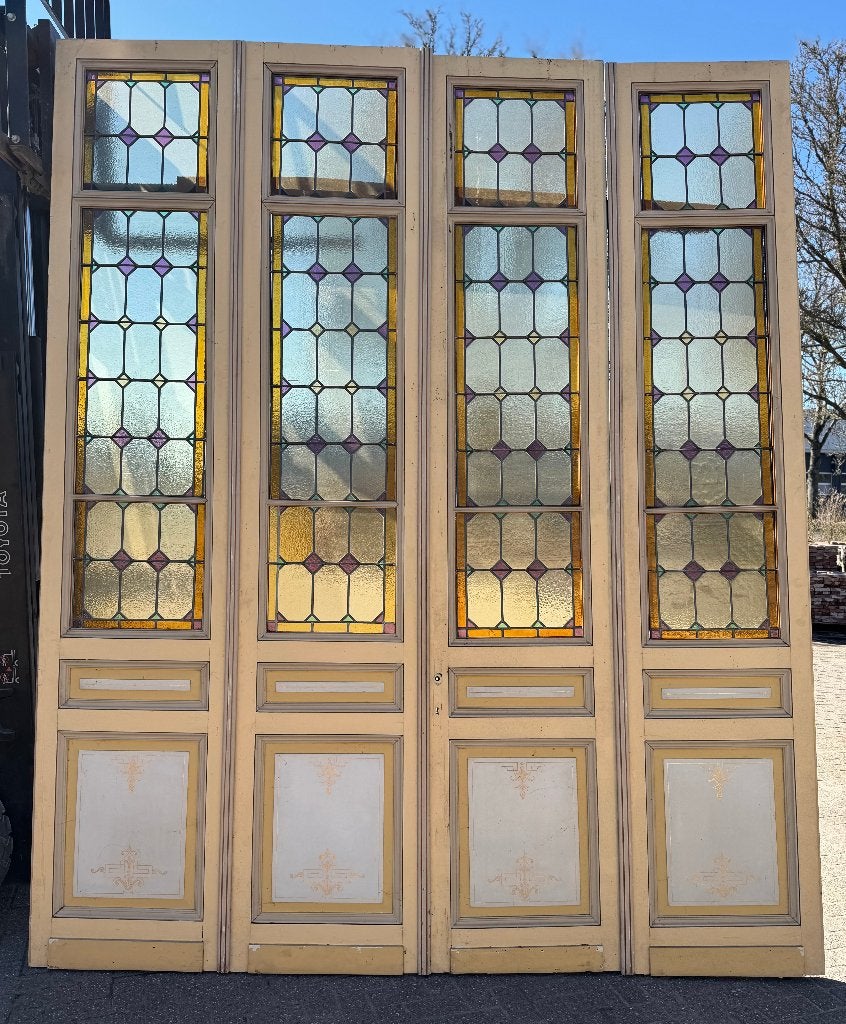 4-delige openslaande glas in lood deuren 348x290cm, Ophalen