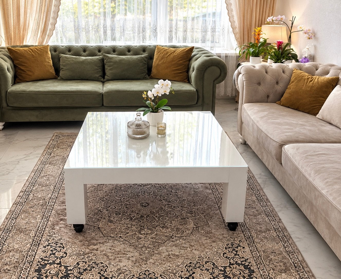 Witte salontafel, Huis en Inrichting, Ophalen, Zo goed als nieuw