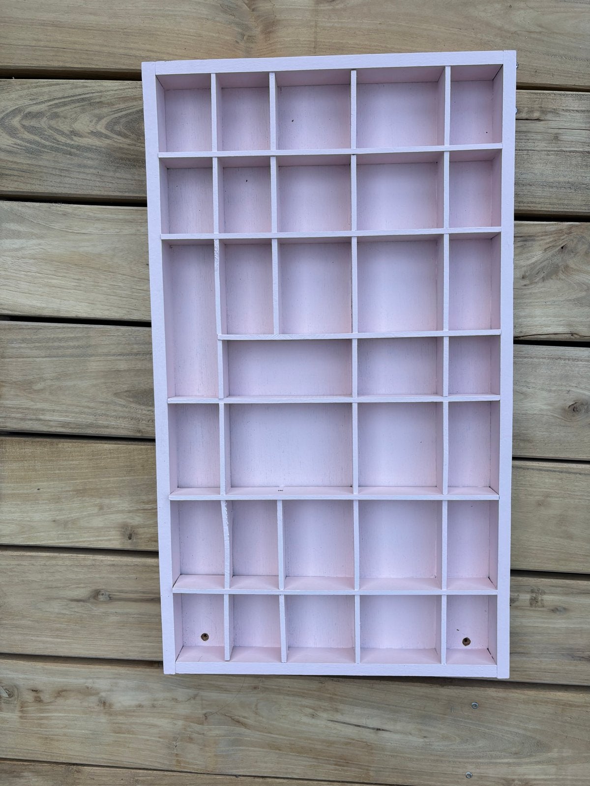 Roze houten letterbak - 58,5x34,5x4 cm, Ophalen, Gebruikt, Roze, Hout
