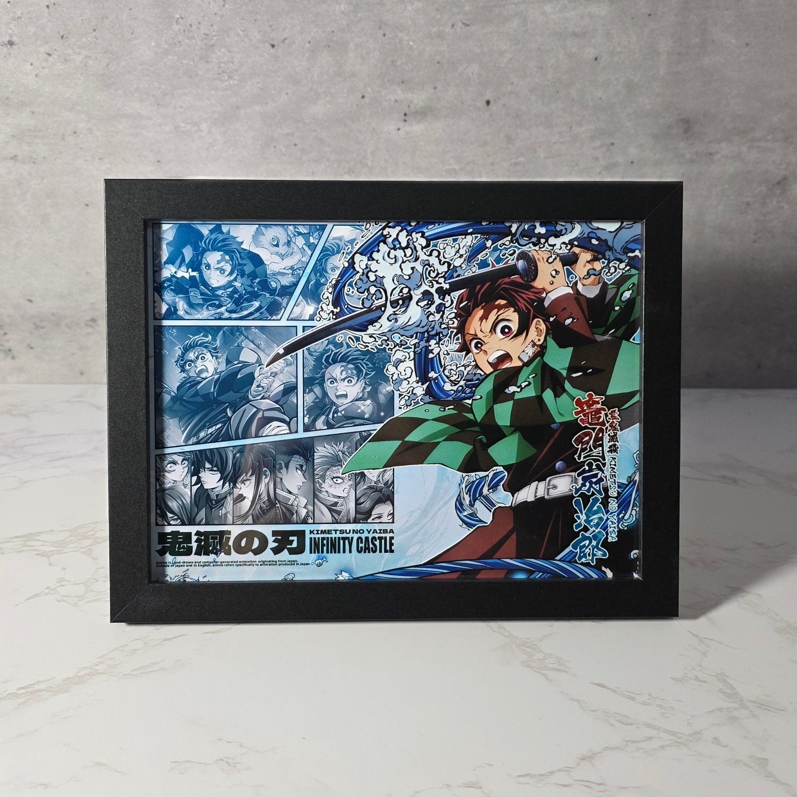 Demon Slayer: Tanjiro Kamado Ingelijste Poster 22x17cm, Met lijst, A4 of kleiner, Rechthoekig Liggend, Nieuw
