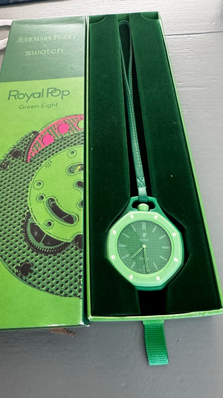 Audemars Piguet x Swatch Royal Pop Green Eight Zakhorloge, Sieraden, Tassen en Uiterlijk, Horloges | Dames, Swatch, Nieuw, Ophalen of Verzenden
